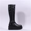 Marco Moreo Vale Side Zip Knee High - Black Leather